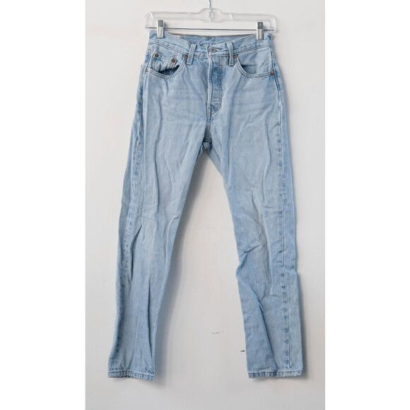 Levi’s Premium 501 Straight Jeans Size 24 Light Wash Button Fly - Picture 1 of 7